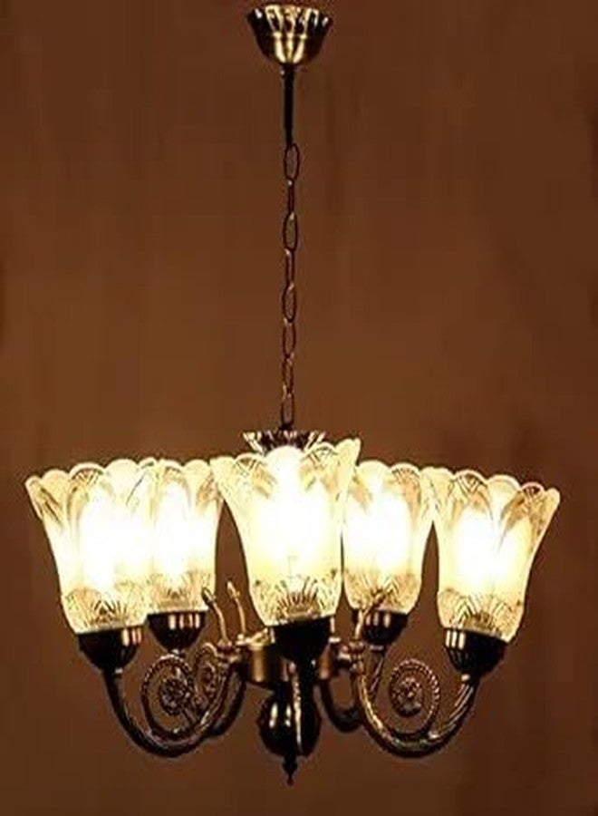 kinis Vintage Black Antique Chandelier for Drawing Room/Jhoomer for Living Room/Chandelier for Dining Table/Ceiling Hanging Lights/Ceiling Pendant Lamp for Home/Bar/resturants/Hotels (with Bulb) - Image 1